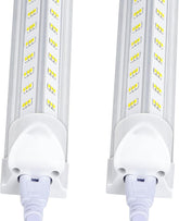 10 Pack 8FT LED Shop Light Fixtures 100W 15500LM 6500K V Shape 270 Degree Garage Warehouse Lights