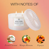 Voluspa Coconut Papaya, Corta Maison Boxed Candle, 11 oz, 45 Hour Burn Time, Coconut Wax for Clean Burning, Handcrafted in The USA