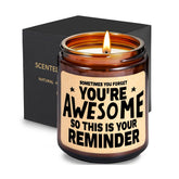 Scented Candle Gifts For Women - Inspirational, Cheer Up Gift For Her, Him - Gag Gifts For Friend, Coworker, Congratulations, Graduation, Passed Exam, New Job Present, Mom Mothers Day Gift