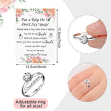 Put A Ring On It Bridal Shower Game With 50 Fake Rings, Rustic Greenery Theme Wedding Shower Games Wedding And Engagement Rings And Not Say Bride Rules Cards(Flowers,Silver)