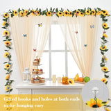 2 Pack Artificial Sunflower Garland Decor, Sunflower Vines Hanging Flowers Garland With Green Leaves, Fake Yellow Floral Vines Room Wedding Party Decoration