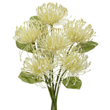 6Pcs Artificial Chrysanthemum Spring Flowers 4'' Fake Pincushion Flower Large Spider Mums Flowers For Home Vase Décor Centerpiece Wedding Bouquet (Green White)