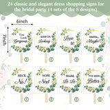 Set Of 33 Say Yes To The Dress Signs Wedding Shopping Props Signs Paddles For Bridesmaids And Brides Bachelorette Party Games (Eucalyptus)