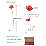 10 Stems Artificial Poppies Flowers, Real Touch Fake Latex Flower For Bridal Wedding Bouquet Home Kitchen Desktop Party Decor (Royal Blue)