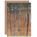 Gustav Klimt Beech Grove I Old Master Painting Sealed Greeting Card Plus Envelope Blank Inside