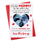 Happy First Mothers Day Card - Funny Mom To Be Mothers Day Card With Envelope Photo Insert Happy Gift Pregnancy Gift For Expecting Mom
