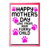 Mother'S Day Card From Furry Child, Dog, Cat Mothers Day Card For Pet, Puppy, Kitty Mom, Mommy
