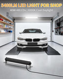 2 Pack 40W LED Shop Lights 5400LM 6000K Plug In Garage Work Lights with 6.6FT Cord and Switch