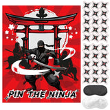 Ninja Warrior Party Games For Kids, Pin The Star On The Ninja Game For Ninja Warrior Spy Karate Birthday Party Supplies Decorations Favors