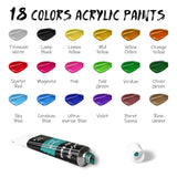 Acrylic Paint Set For Kids, Art Supplies Painting Kit With18 Acrylic Paints, 5 Canvas, 8 Paint Brushes, Easel, Palette Ete, Paint Set Gifts For Adults & Artist