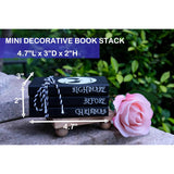 Mini Black Halloween Tiered Tray Decor Wood Decorative Book Stack, Rustic Farmhouse Faux Books Bundle For Home Table Mantle Shelf Decoration Nightmare Before Christmas Sign
