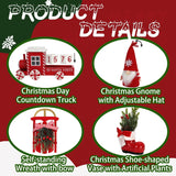 Christmas Decorations 8 Pcs Tiered Tray Decor Set, Cute Tabletop Christmas Decor For Home Shelf Mantel Fireplace Office Desk Coffee Bar Xmas Table Centerpieces Tray Objects Holiday Decoration Set