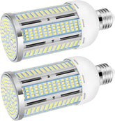 2 Pack 50W LED Corn Light Bulbs 400W Equivalent 5000K Daylight 5500 Lumens E26 E27 Base