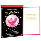 Happy Valentines Day Card For Husband From Wife Romantic Valentine'S Card Gift For Him Men With Envelope 5X7 Inch Heart Balloon Message Insde