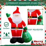 8Ft Christmas Inflatables Santa Claus With Gifts Bag Inflatable Christmas Outdoor Decoration Ip44 Xmas Blow Up Santa Cla