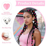 30Pcs Valentine'S Day Mini Heart Hair Clips For Women & Girls, Romantic Pastel Pink/Hot Pink/Red Heart Hair Pins, Small Hair Accessories For Date, Daily Styling & Party