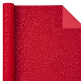 Red Wrapping Paper Roll - Mini Roll - 17 Inch X 16.5 Feet - Red With Silver Design Perfect For Christmas, Birthday, Holiday, Wedding, Baby Shower