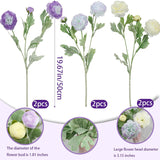 6 Pcs Artificial Flowers Silk Peony Rose Single Stem Artificial Flowers Faux Peony Bouquet Floral Arrangements Bundle Fake Flowers Bulk For Table Centerpiece Wedding Farmhouse Home