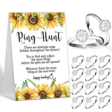 The Ring Hunt Game, Sunflower Bridal Shower Games With Rings-One Sign And 30 Rings, Bridal Shower And Wedding Shower Games For Guests, Engagement Party Game, Bridal Shower Decorations-Ls6