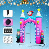 Christmas Inflatable Archway Outdoor Decoration – 12Ft Nutcracker Soldier Inflatable Arch With Led Lights, Christmas Blo