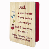 Handmade Bamboo Funny Dog Dad Fathers Day Card From Son Daughter, Cute Dog Dad Gifts For Men, Wooden Happy Father’S Day Card For Him