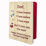 Handmade Bamboo Funny Dog Dad Fathers Day Card From Son Daughter, Cute Dog Dad Gifts For Men, Wooden Happy Father’S Day Card For Him