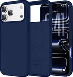 Magnetic Silicone Case Compatible with iPhone 18 Pro and iPhone 17 Pro Dark Blue Protective Cover