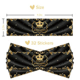 32 Pcs Gold Black Happy Birthday Water Bottle Labels, Crown Birthday King Water Bottle Labels, Black Birthday Bottle Wrappers For 21St 30Th 40Th 50Th Birthday Party Decorations