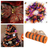 Mesh Ribbon,Decorative Mesh Ribbon Rolls,Fabric Mesh For Mesh Wreath Supplies For Diy Christmas,Halloween Project Wreaths Party Decorations Wrapping Craft,10 Inch X 30 Feet (Orange And Black)