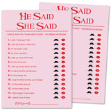 Pink Bridal Shower Game Set, He Said She Said Game, Wedding Games Cards For Reception, Bridal Shower Games 30 Guests For Engagement Wedding Party - A005
