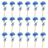 20Pcs Artificial Colorful Flowers Galaxy Rose Crystal Flower Glass Rose Gifts For Wedding, Mother' S Day Memorable Days, Blue