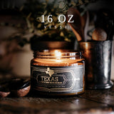 Scented Texas Candle | Aromatherapy Long Lasting Candles Luxury Fragrance Decor Gifts Hand Poured Soy Wax Blend Scents Of Wild Sage, Vanilla, Campfire 60 Hour Burn Time 16Oz (Texas)