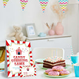 Carnival Guess How Many Baby Shower Game, Circus Theme Party Decorations, Carnival Birthday Party Decorations, Guess How Many Candies, Birthday Party Game & Activities 50 Cards And Sign