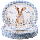 25Pcs Easter Oval Paper Plates - 10" x 12" Large Disposable Party Plates for Easter Party Supplies