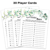 Baby Shower Game Cards, Green Theme Name Race Game Card For Baby Shower Party?Funny Icebreak Baby Shower Party Games Ideas Activity For Parent-To-Be, Fun And Easy, 30 Cards