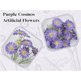 6Pcs Daisy Flowers Artificial 23.62'' Purple Silk Cosmos Flowers Faux Wildflowers Realistic For Wedding Party Home Office Garden Decoration(Purple)