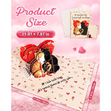 Pop Up Valentines Day Card - Cat Theme 3D Romantic Anniversary Pop Up Card Cute Valentines Day, Birthday Thinking Of You Cards With Envelope For Cats Lover, Her, Him, Wife, Girlfriend, Boyfirend, Husband