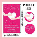 Pocket Hug Bulk Card Little Heart Pocket Hug Inspirational Greeting Cards 2.1 X 4.1 Inch - Happy Valentine'S Day Cards Valentine Exchange For School Friends Colleagues Family 50 Pack (Pink)