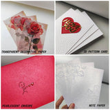 Luxury 3-Piece I Love You Card Set, Flat Note With Red Envelope - Handmade 650Gsm Cotton Paper, 3D Embossed Hearts & Gold Foil, Romantic Valentine'S Day Gift For Her/Him, Wife, Husband
