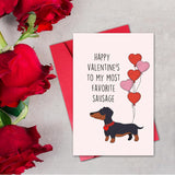 Dachshund Valentines Day Card For Him, Funny Valentine’S Day Card For Men Husband Boyfriend Fiance, Favorite Sausage Dog Theme Valentines Day Card