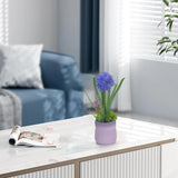 4Pcs Fake Flowers In Vase, Babys Breath Artificial Flowers Indoor, Fake Potted Plants, Hydrangeas, Desk Plants For Home Indoor Bathroom Kitchen Shelf Office Decor(Plastic Vase)