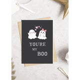 -Greetings I Love You Funny Anniversary, Valentine'S Day, Birthday Card For Boyfriend Husband Fiance Wife Girlfriend | Romantic Cute Ghost Halloween Card For Him Her | You'Re My Boo
