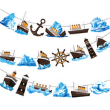 Nautical Party Banners Cruise Ship Party Decorations 3PCS Ocean Ship Lighthouse Party Banners Nautical Theme Birthday Decorations for Classic Movie Cruise Liner Birthday Party Supplies