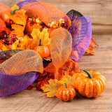 Mesh Ribbon,Decorative Mesh Ribbon Rolls,Fabric Mesh For Mesh Wreath Supplies For Diy Christmas,Halloween Project Wreaths Party Decorations Wrapping Craft,10 Inch X 30 Feet (Orange And Black)