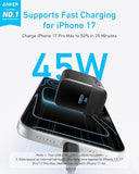 2 Pack 45W USB C Fast Charger Block with 5FT USB C Cable for iPhone 17 16 iPad Samsung Galaxy S24