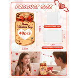 Valentine’S Day Cards For Kids, 48 Pack Mason Jar Valentine Cards With Heart Window And Treat Bags, Diy Classroom Exchange Cards For Boys And Girls School Party Favors (Candy Not Included)