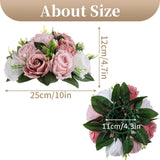 Pink Flores Artificiales Para Decoracion Silk Flower Ball For Wedding Centerpiece Fake Dusty Rose Flowers Artificial Floral Arrangement Center Piece Kissing Bouquet For Party