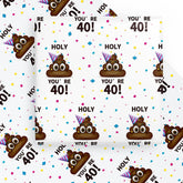 Funny 40Th Birthday Wrapping Paper Sheet - 6 Sheets Holy Shit You'Re 40 Design Folded Flat For Birthday, Party, Prank - 19.7 Inch X 27.5 Inch Per Sheet