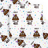 Funny 40Th Birthday Wrapping Paper Sheet - 6 Sheets Holy Shit You'Re 40 Design Folded Flat For Birthday, Party, Prank - 19.7 Inch X 27.5 Inch Per Sheet