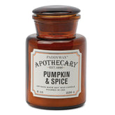 Paddywax Artisan Apothecary Scented Candle with Lid in Reusable Glass Jar, Clean-Burn Soy Candle with Approx. 54 Hour Burn Time, Pumpkin & Spice, 8 oz.